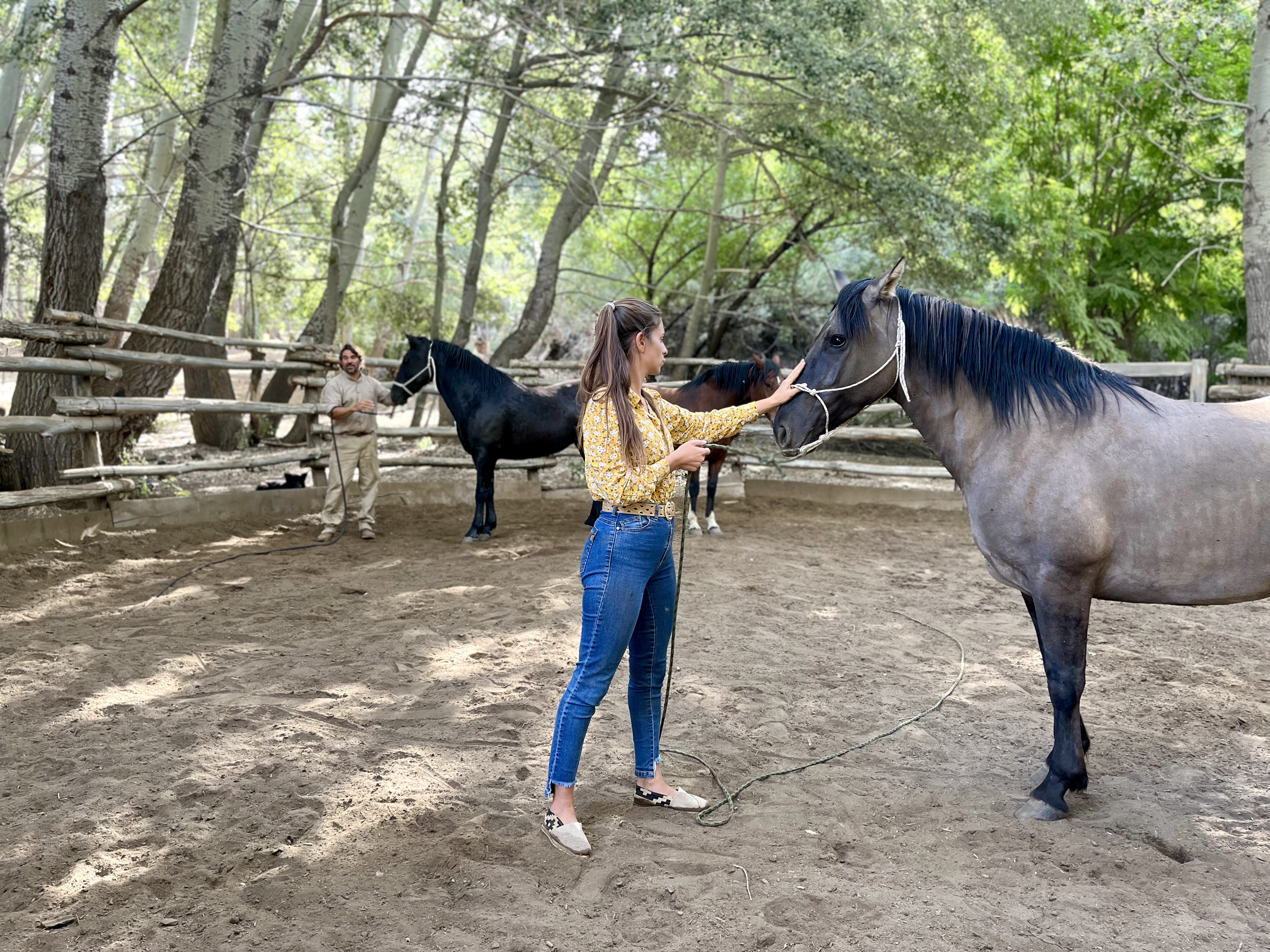 Cristo and Flor Scarpati teach a horsemanship clinic at Estancia Ranquilco
