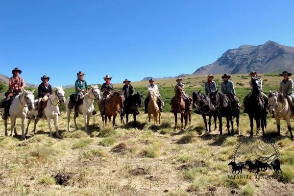 Women on horses during women's pack trip at Estancia Ranquilco